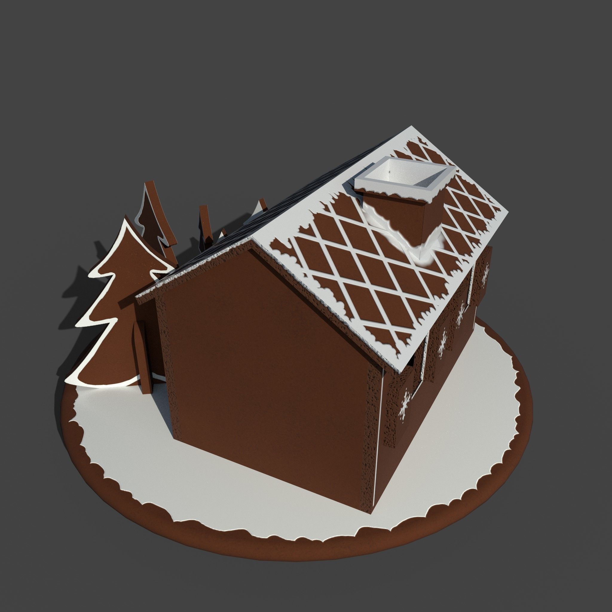 Christmas Gingerbread house 3D model_6