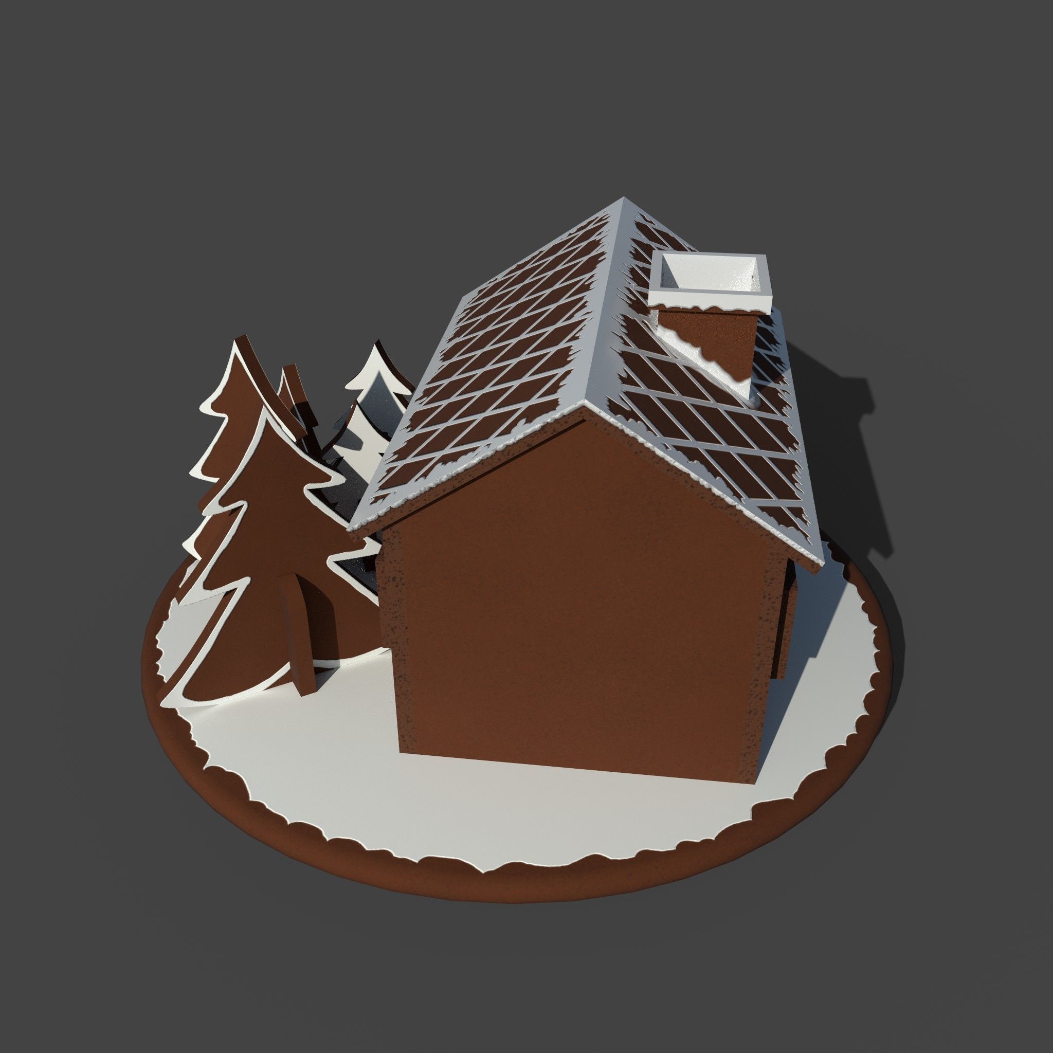 Christmas Gingerbread house 3D model_5