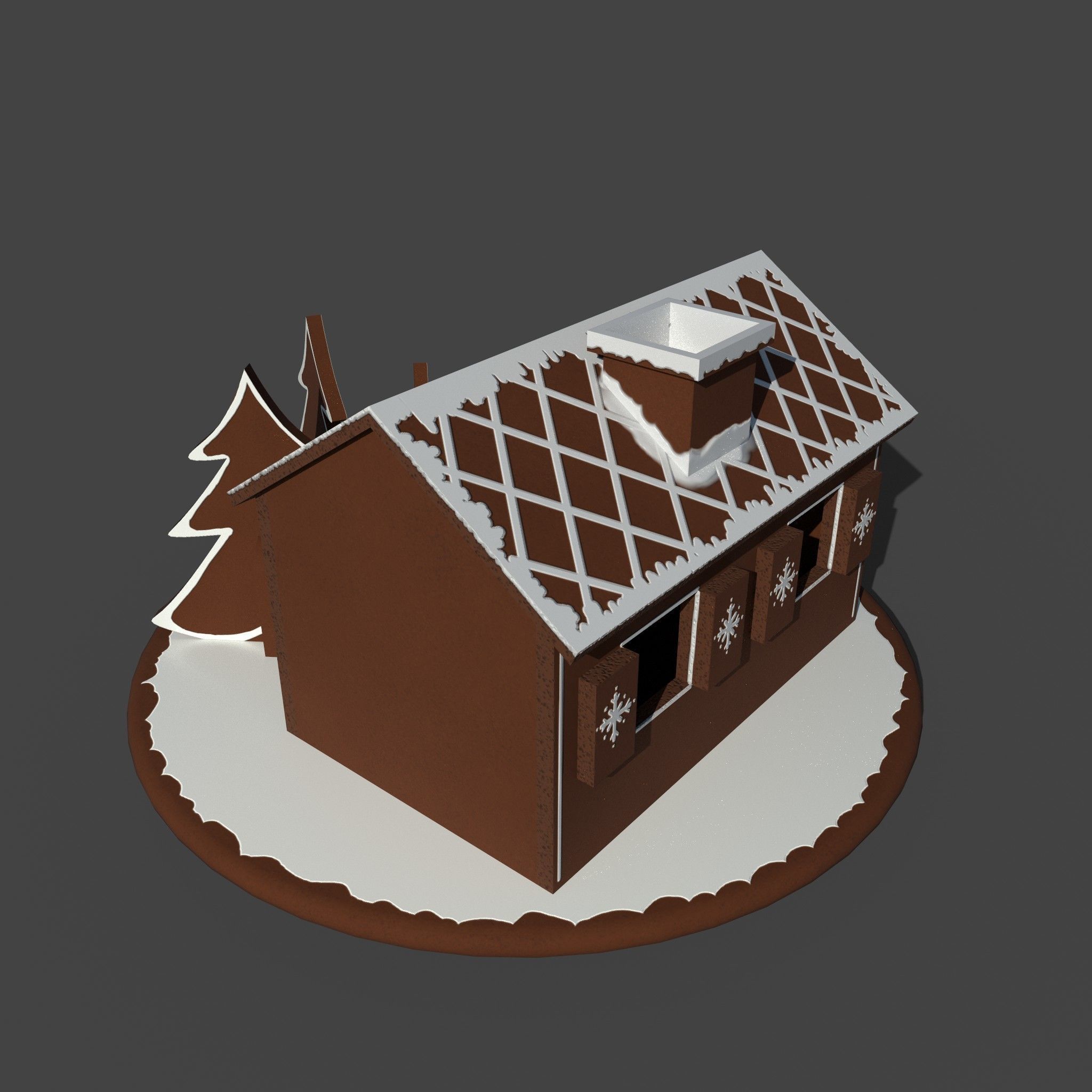 Christmas Gingerbread house 3D model_7