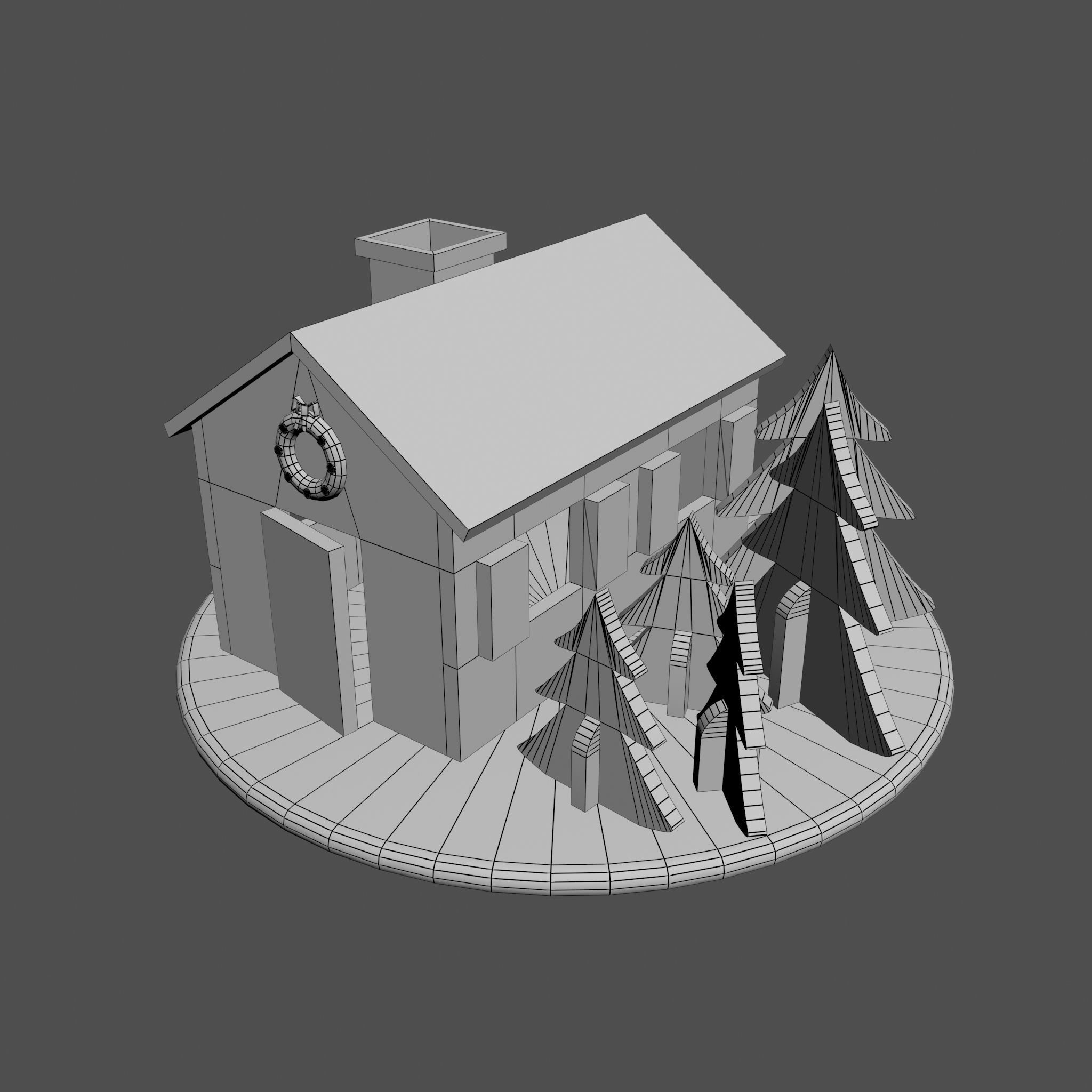 Christmas Gingerbread house 3D model_13