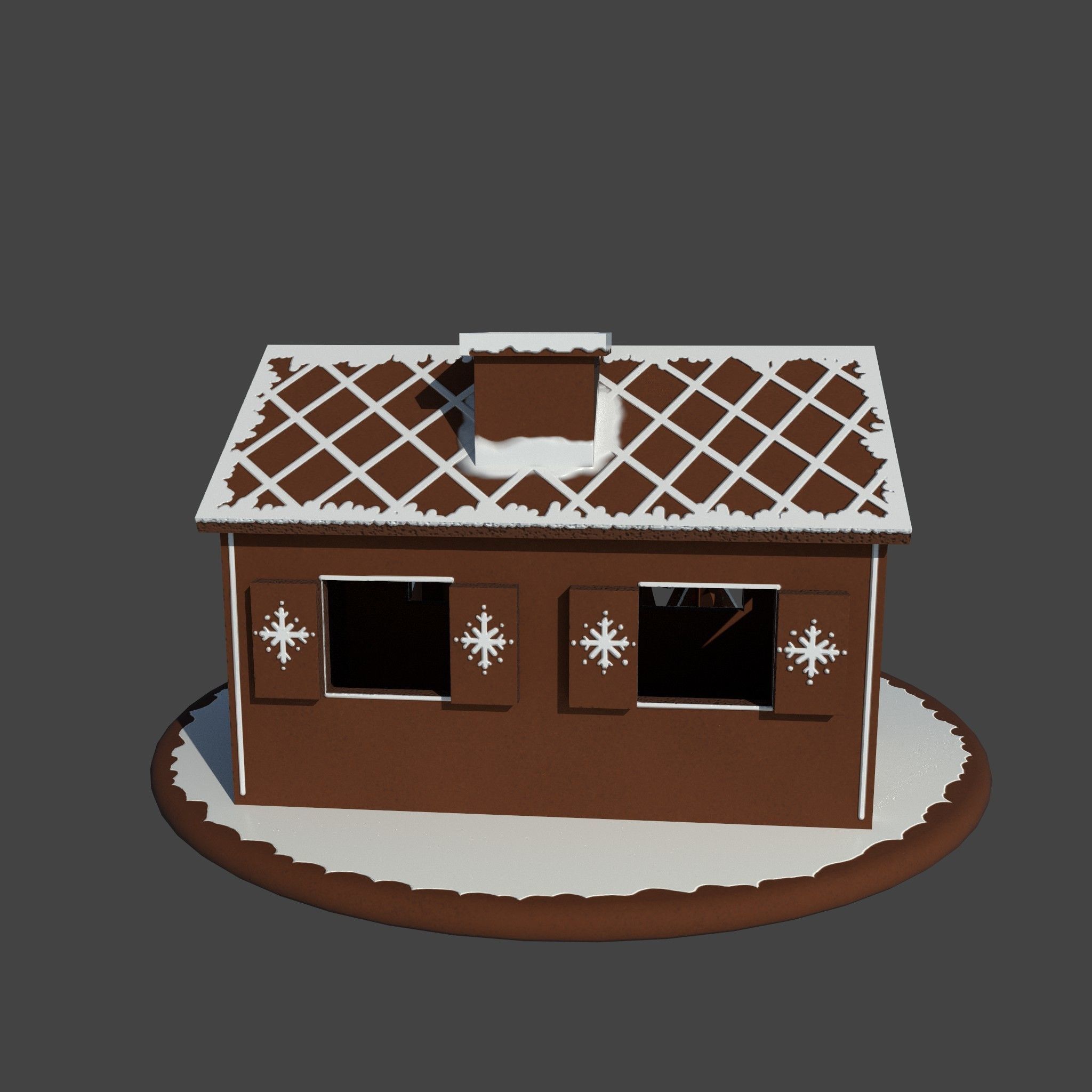 Christmas Gingerbread house 3D model_9