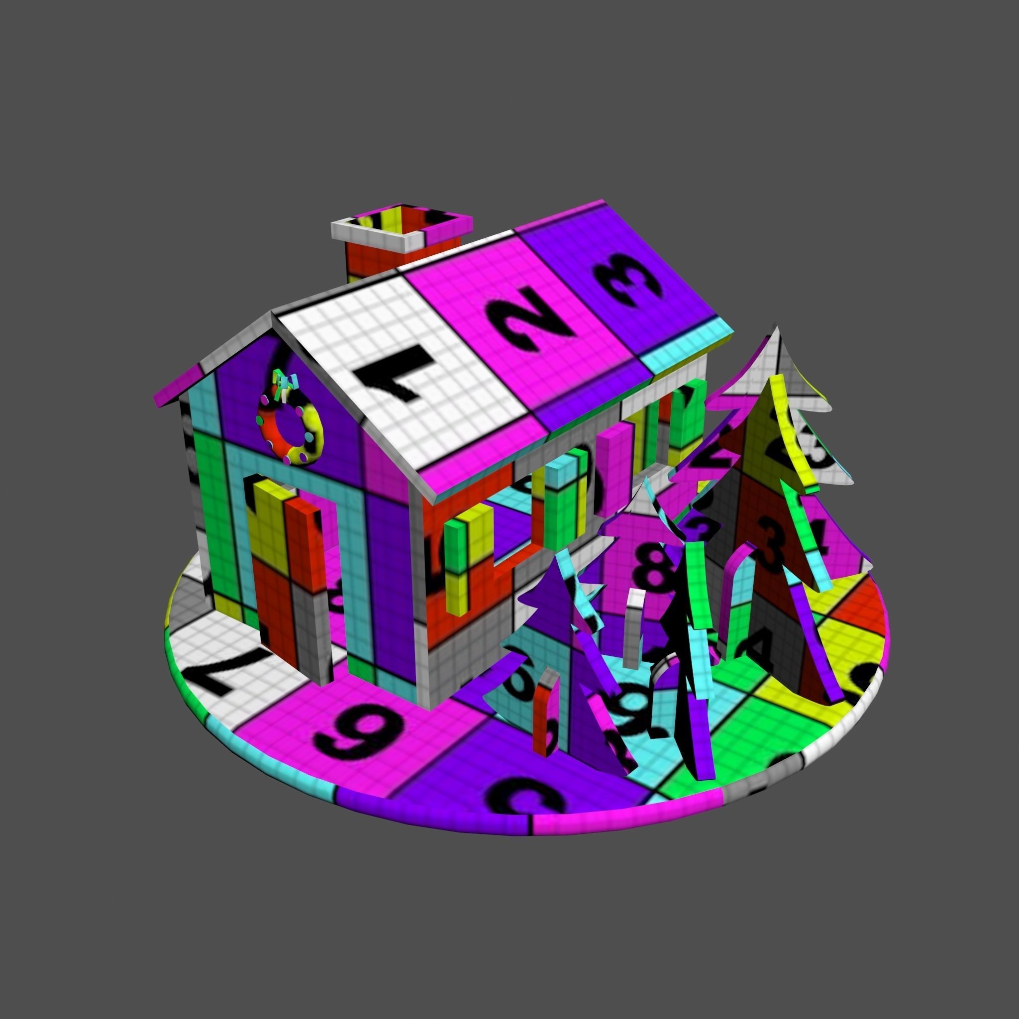 Christmas Gingerbread house 3D model_17