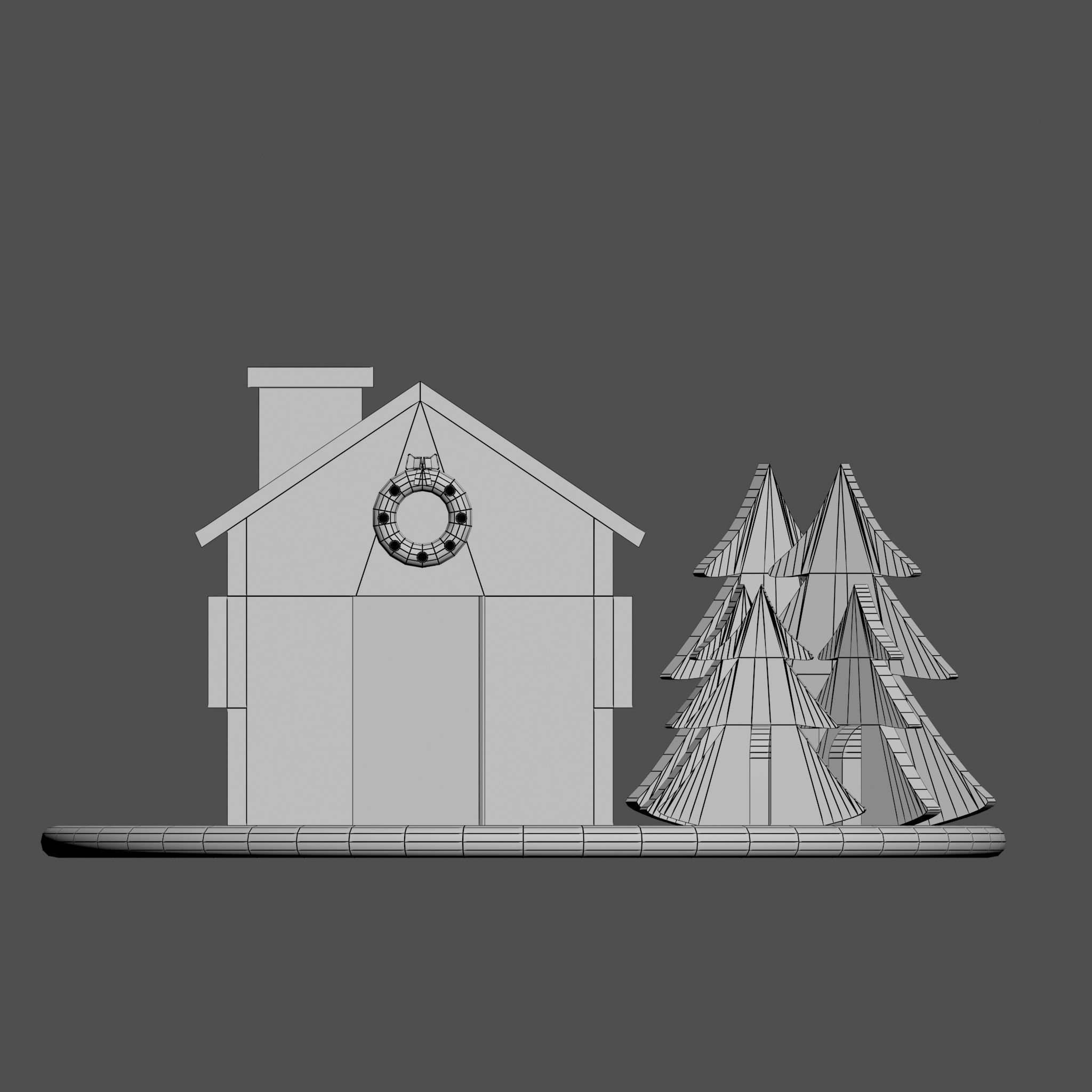 Christmas Gingerbread house 3D model_15