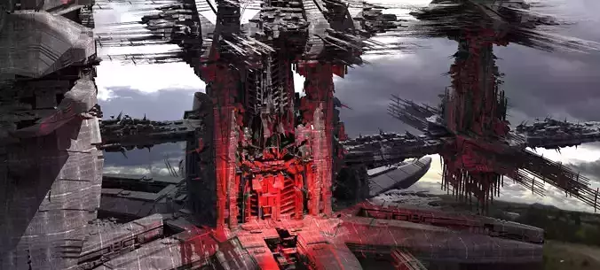 Cyberpunk Mega City Gangster Towers Kit bash 