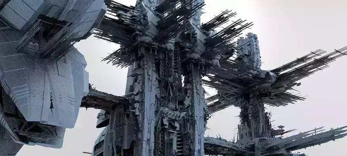 Cyberpunk Mega City Docks  3D model