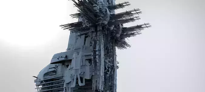 Cyberpunk Mega City Docks Tower 2  3D model