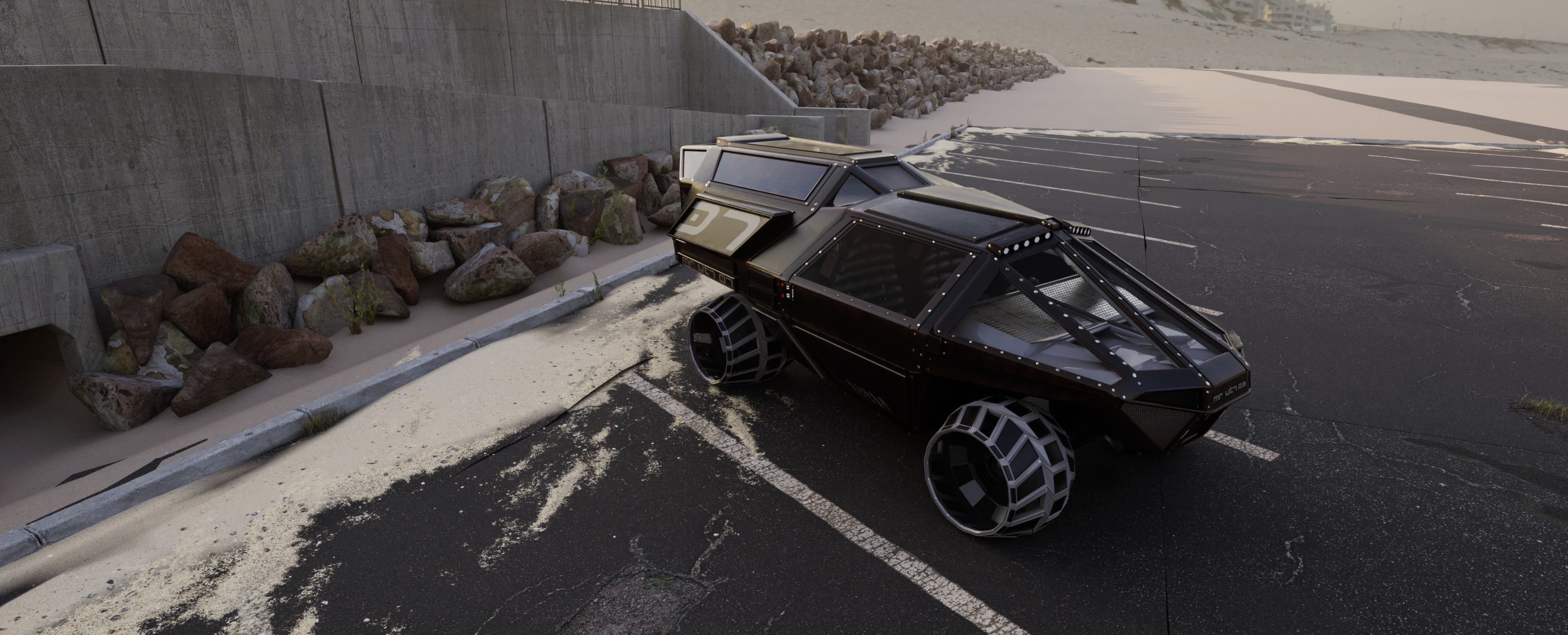 Mars Roamer VT1 Mars rover  vehicle Concept Low-poly 3D model_11