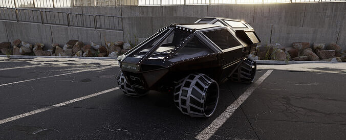 Mars Roamer VT1 Mars rover  vehicle Concept Low-poly 3D model 4
