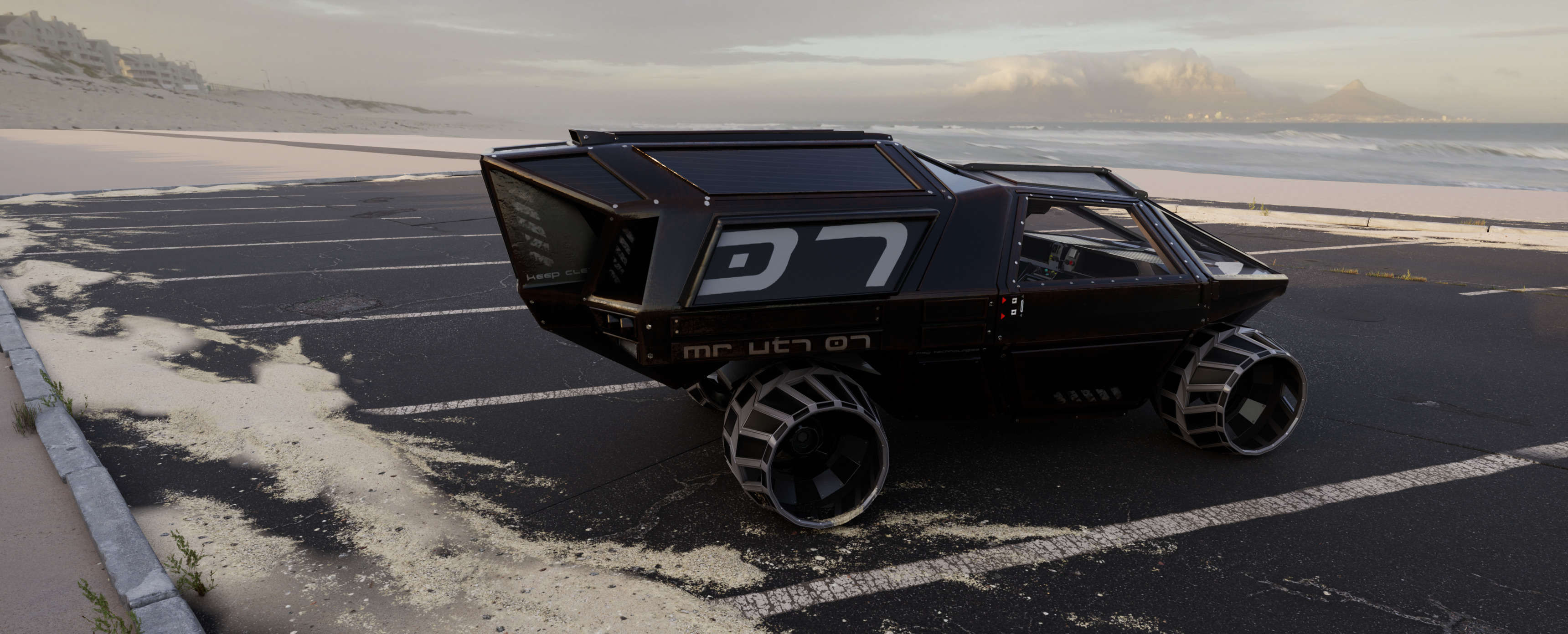 Mars Roamer VT1 Mars rover  vehicle Concept Low-poly 3D model_14