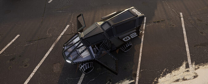 Mars Roamer VT1 Mars rover  vehicle Concept Low-poly 3D model 5