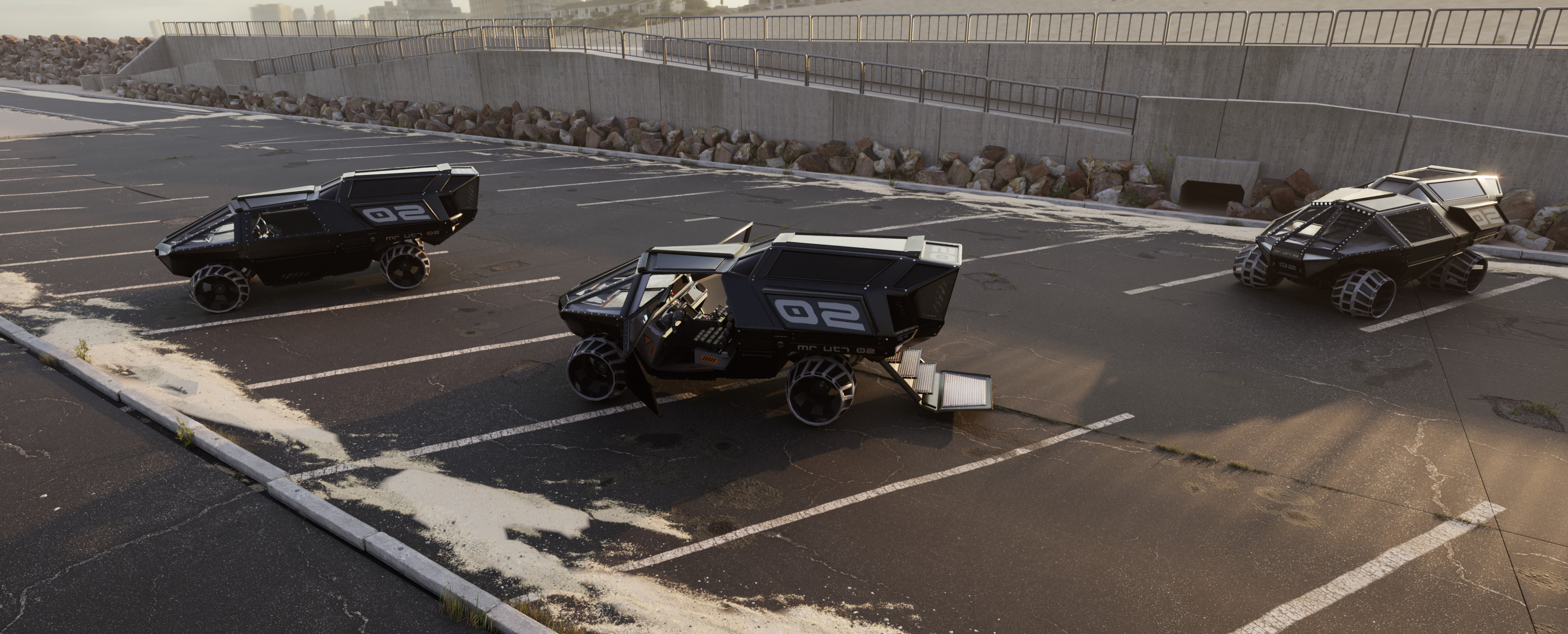 Mars Roamer VT1 Mars rover  vehicle Concept Low-poly 3D model_9