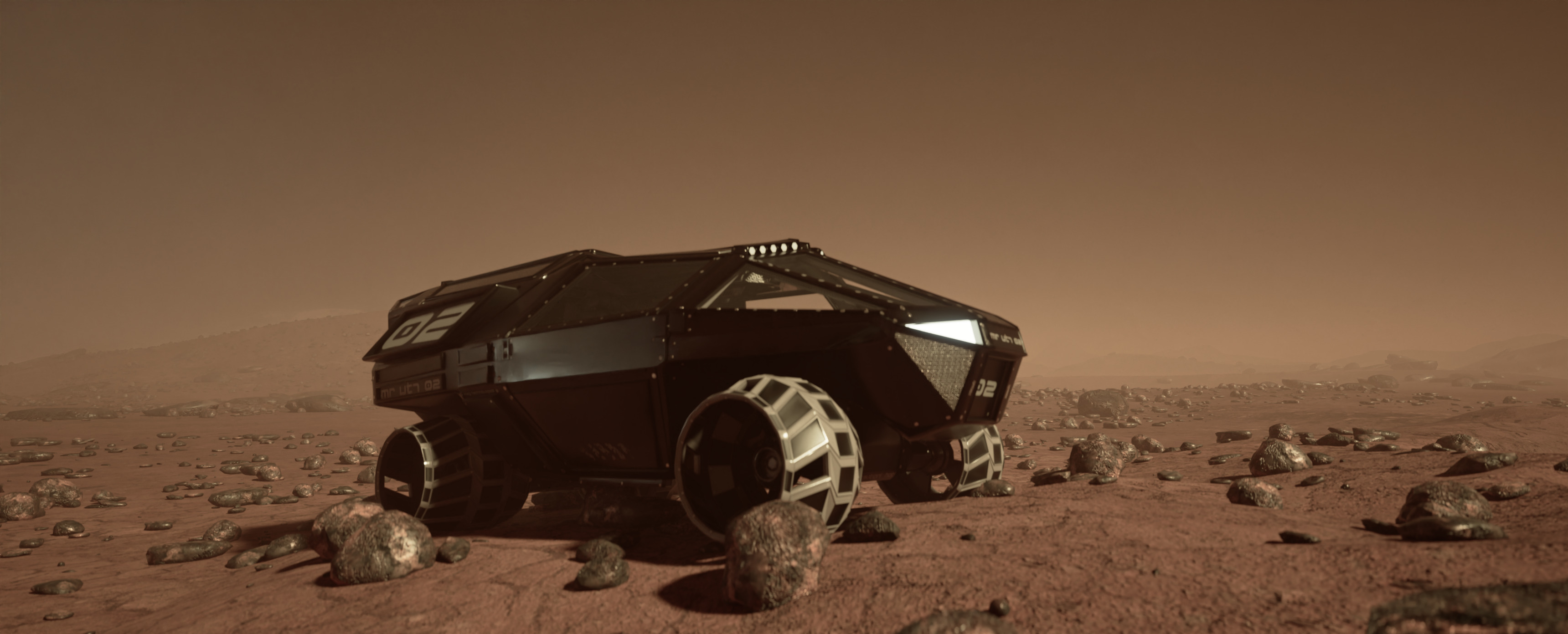 Mars Roamer VT1 Mars rover  vehicle Concept Low-poly 3D model_3