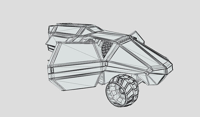 Mars Roamer VT1 Mars rover  vehicle Concept Low-poly 3D model 6