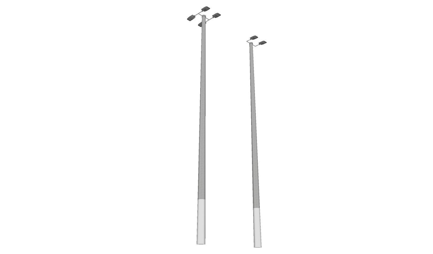 Concrete Lamp Post - Light Pole - Street Light - Group 10 3D model_2