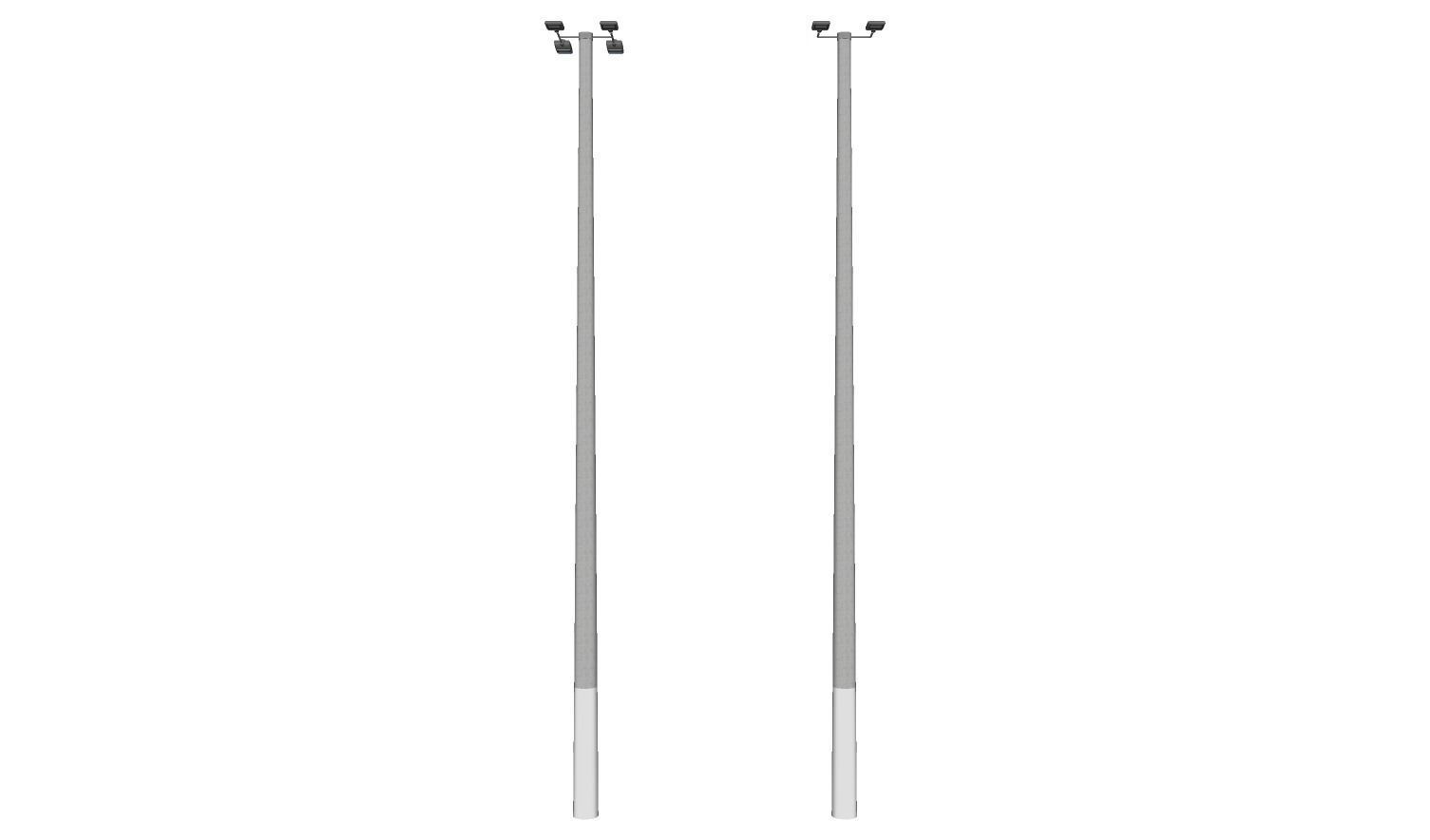 Concrete Lamp Post - Light Pole - Street Light - Group 10 3D model_3