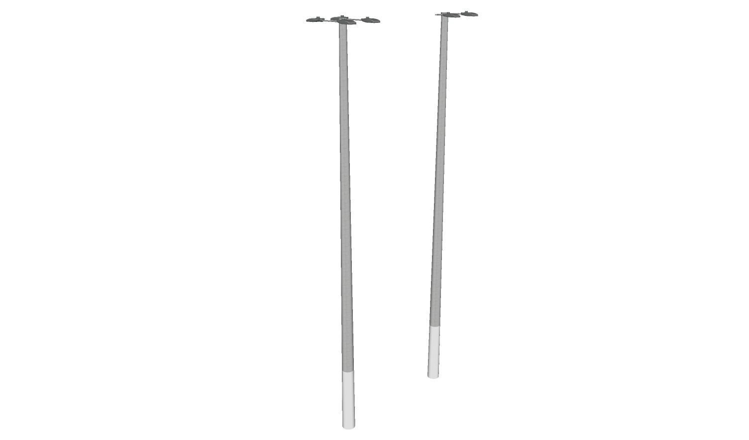 Concrete Lamp Post - Light Pole - Street Light - Group 10 3D model_4