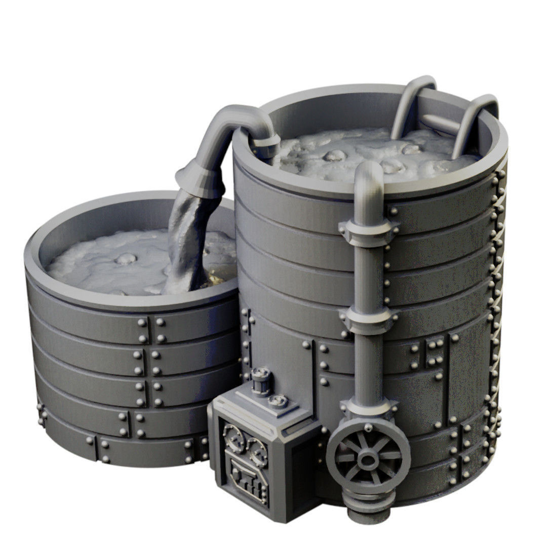 Chemical Factory Vats And Storage Tank Sci Fi Terrain 3D print model_23