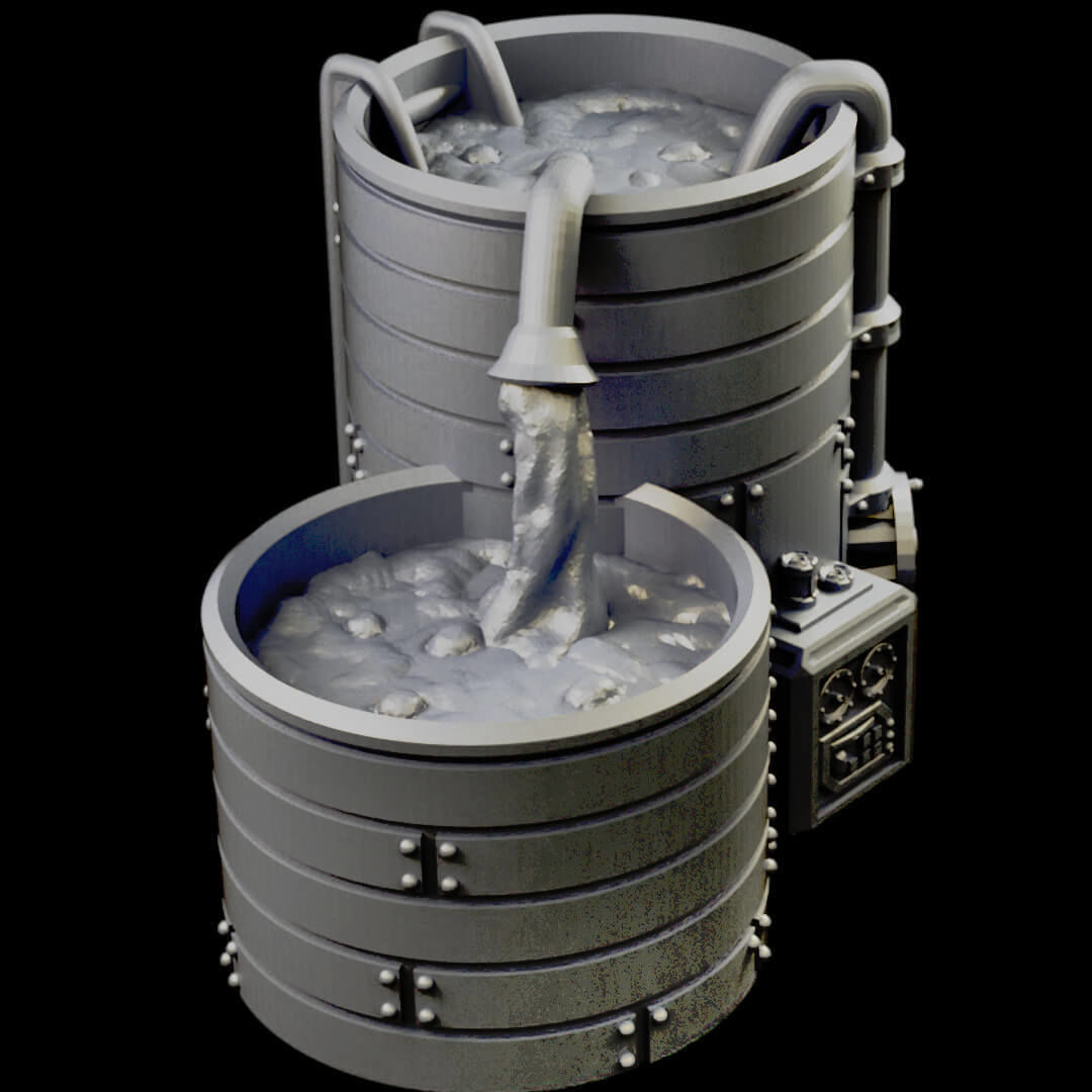 Chemical Factory Vats And Storage Tank Sci Fi Terrain 3D print model_26