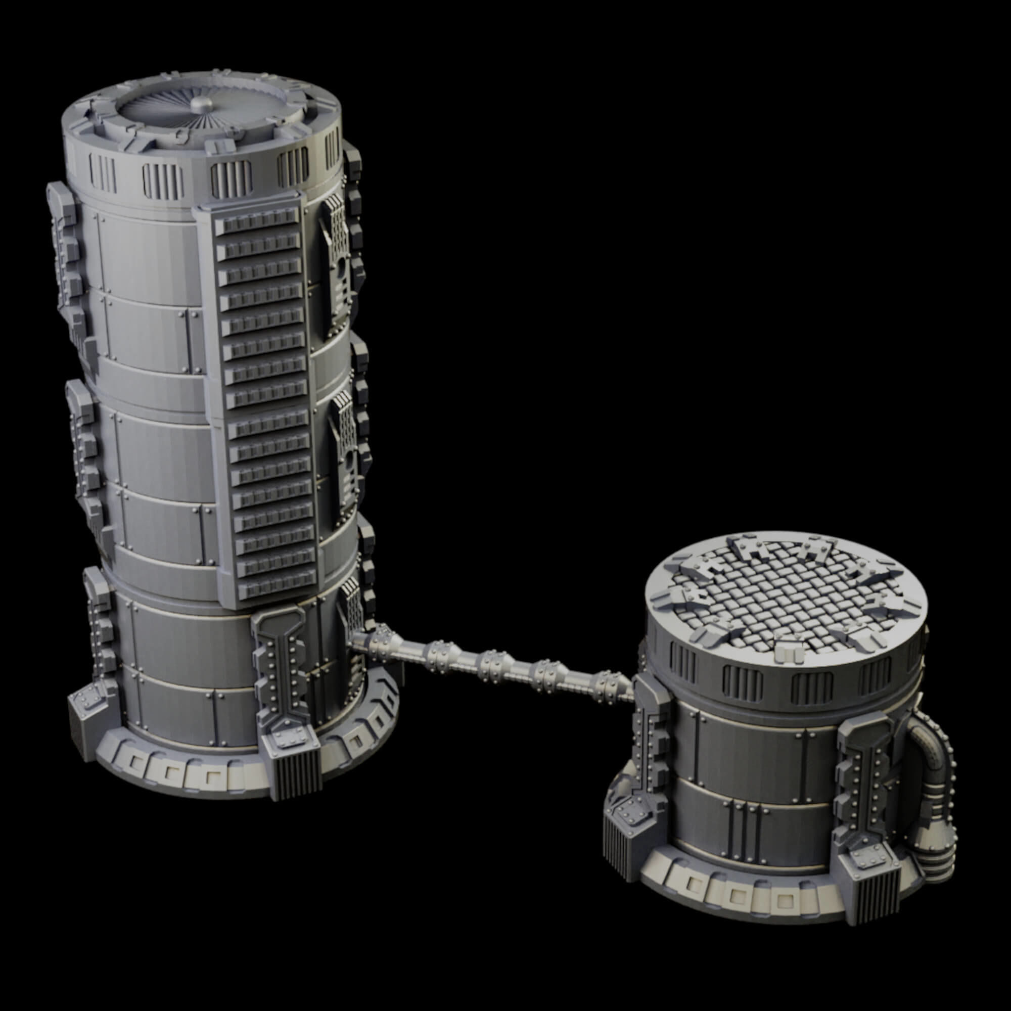 Chemical Factory Vats And Storage Tank Sci Fi Terrain 3D print model_12