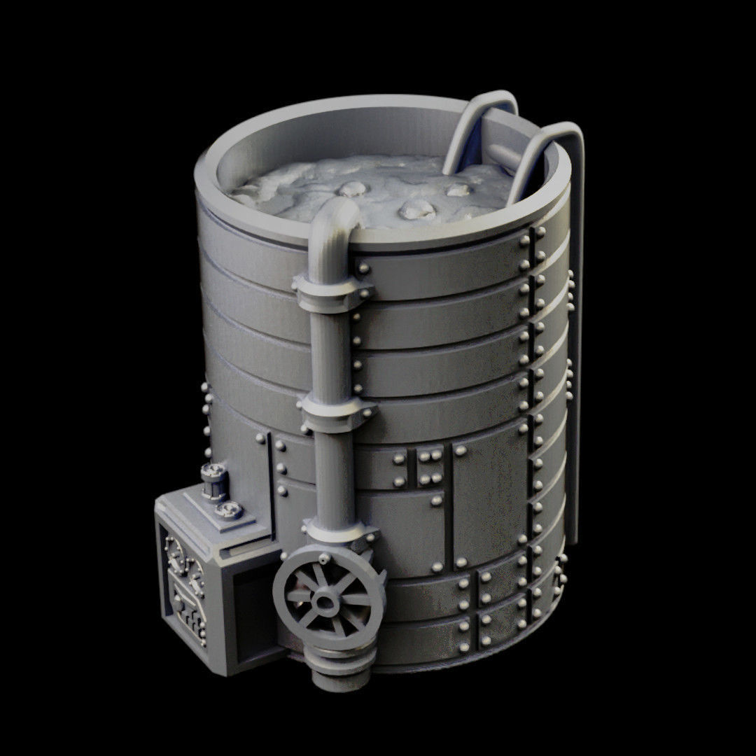 Chemical Factory Vats And Storage Tank Sci Fi Terrain 3D print model_20