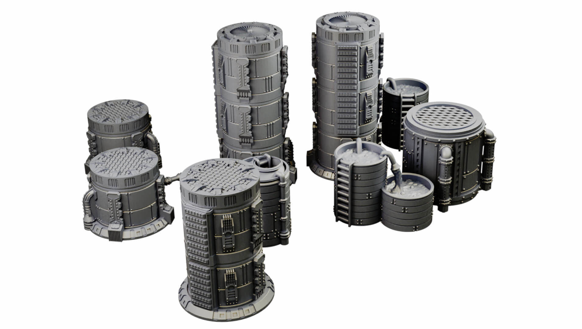 Chemical Factory Vats And Storage Tank Sci Fi Terrain 3D print model_16