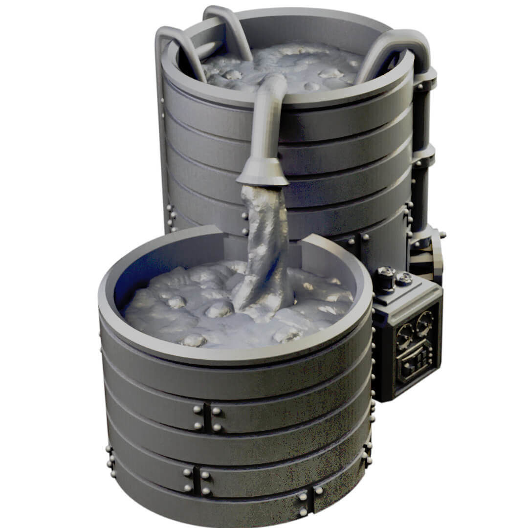 Chemical Factory Vats And Storage Tank Sci Fi Terrain 3D print model_25
