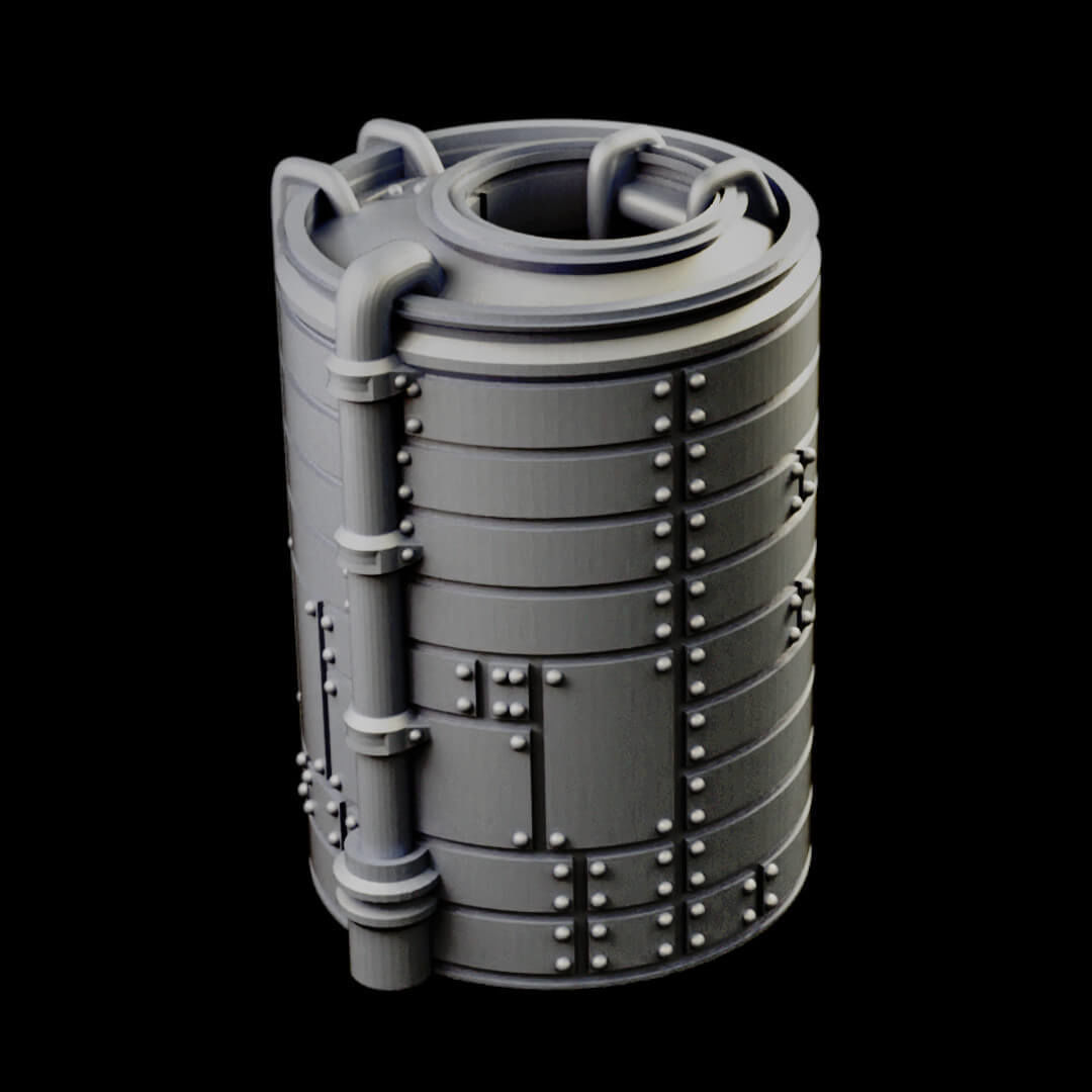 Chemical Factory Vats And Storage Tank Sci Fi Terrain 3D print model_32