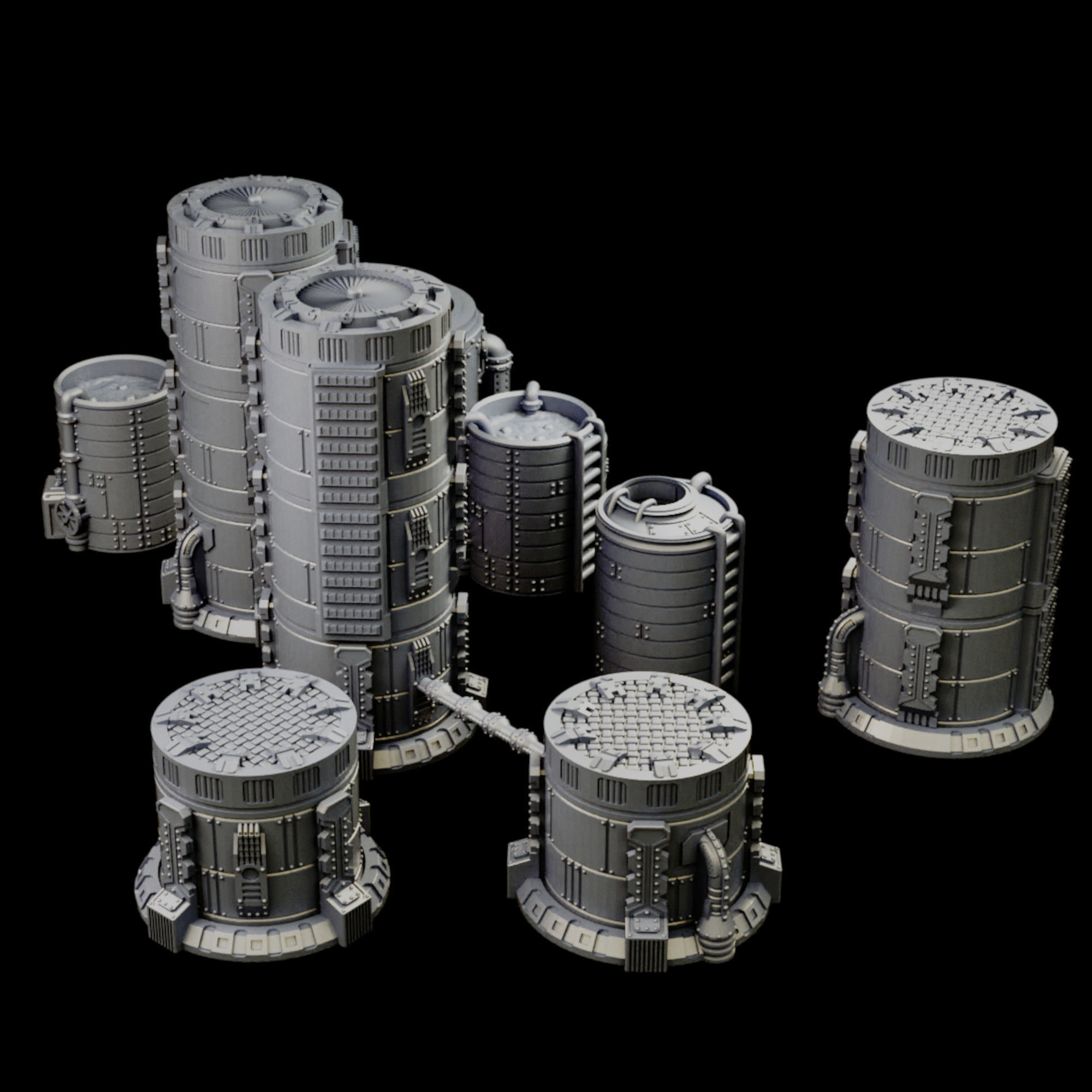 Chemical Factory Vats And Storage Tank Sci Fi Terrain 3D print model_18