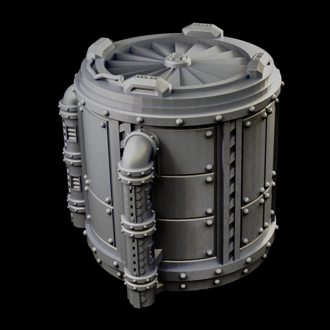 Chemical Factory Vats And Storage Tank Sci Fi Terrain 3D print model_38