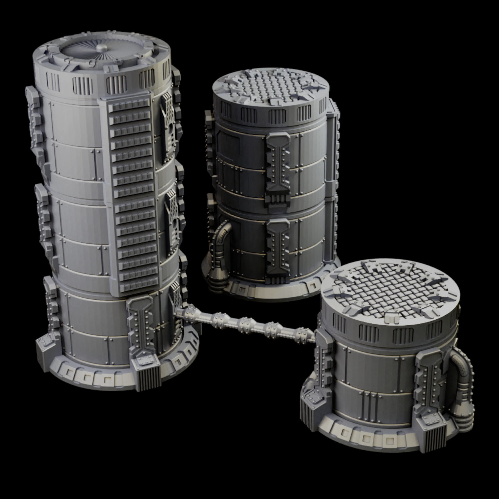 Chemical Factory Vats And Storage Tank Sci Fi Terrain 3D print model_14