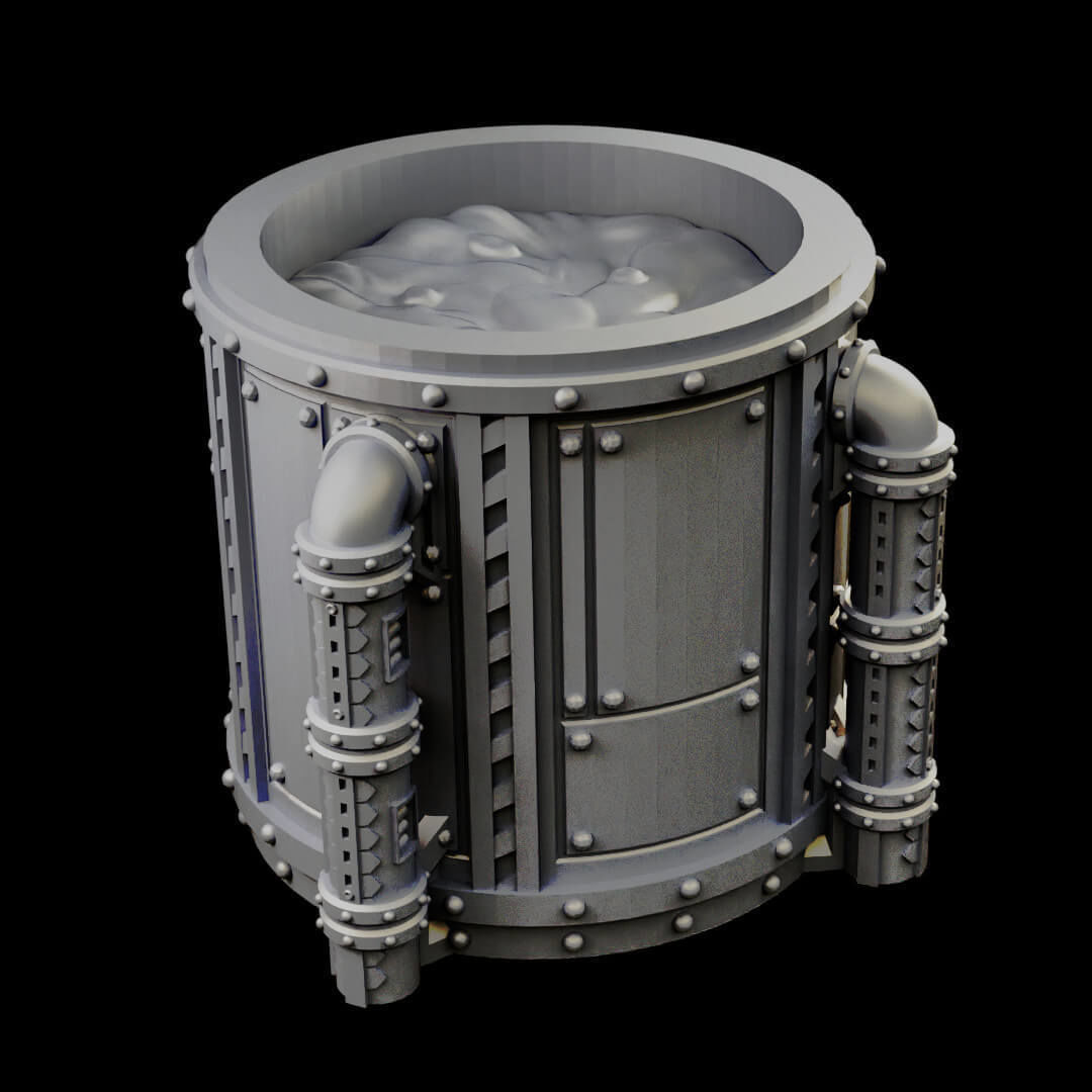Chemical Factory Vats And Storage Tank Sci Fi Terrain 3D print model_34