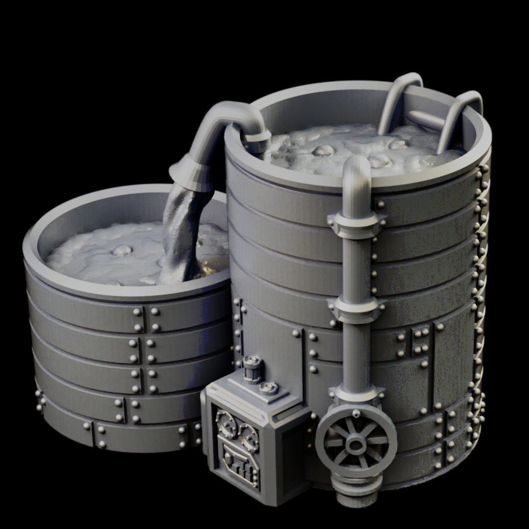 Chemical Factory Vats And Storage Tank Sci Fi Terrain 3D print model_24