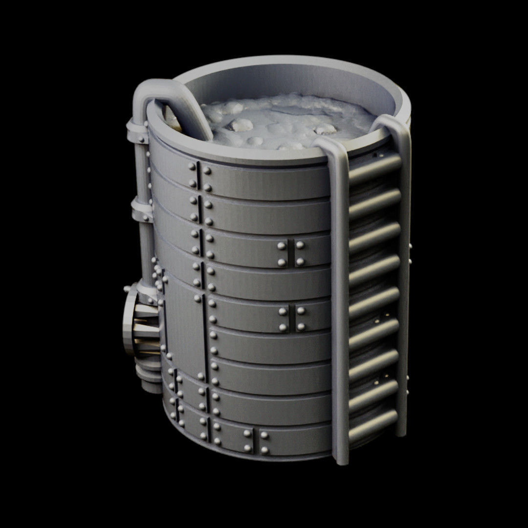 Chemical Factory Vats And Storage Tank Sci Fi Terrain 3D print model_22