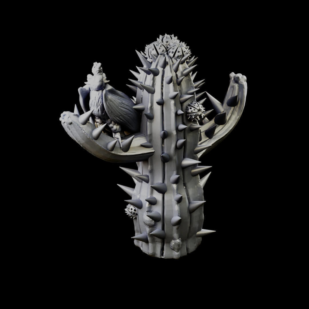 Desert cactus and terrain set for tabletop games 3D Printing 3D print model_12