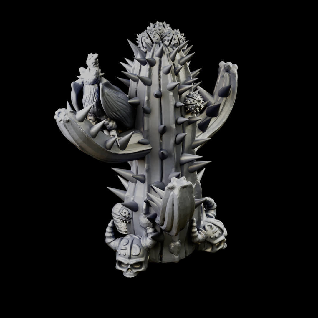 Desert cactus and terrain set for tabletop games 3D Printing 3D print model_17