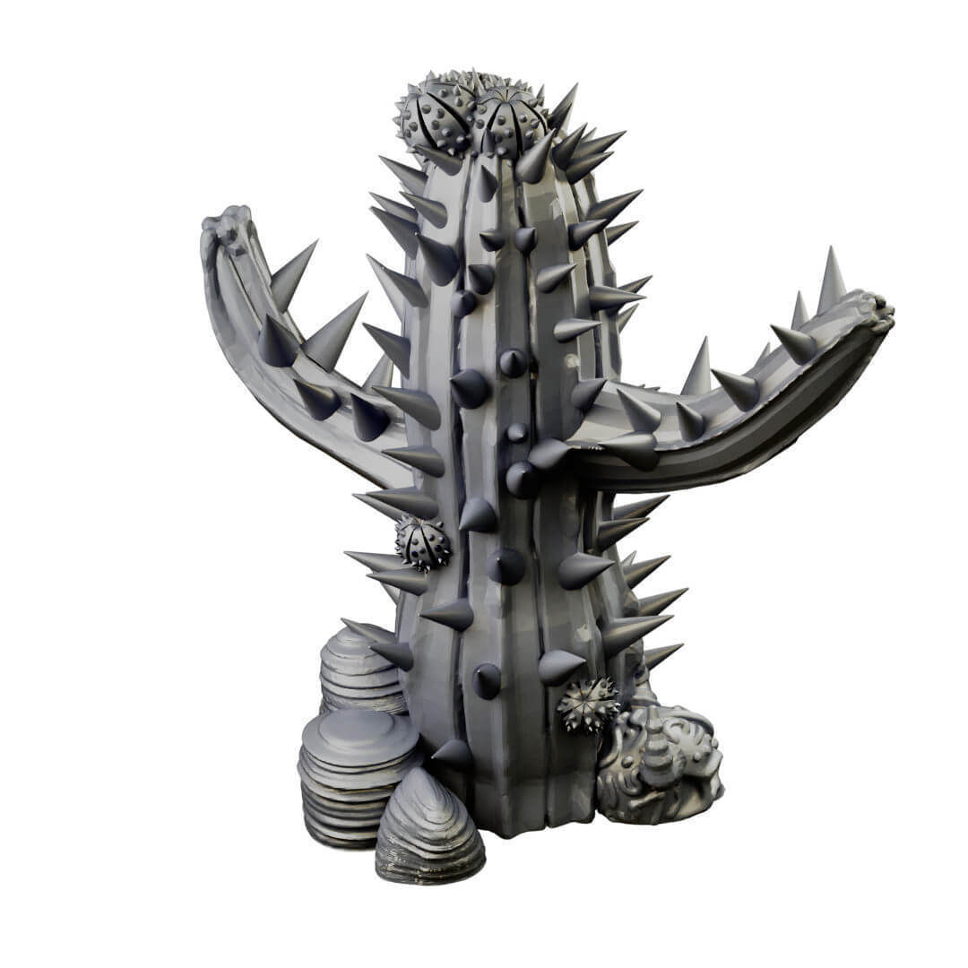 Desert cactus and terrain set for tabletop games 3D Printing 3D print model_7
