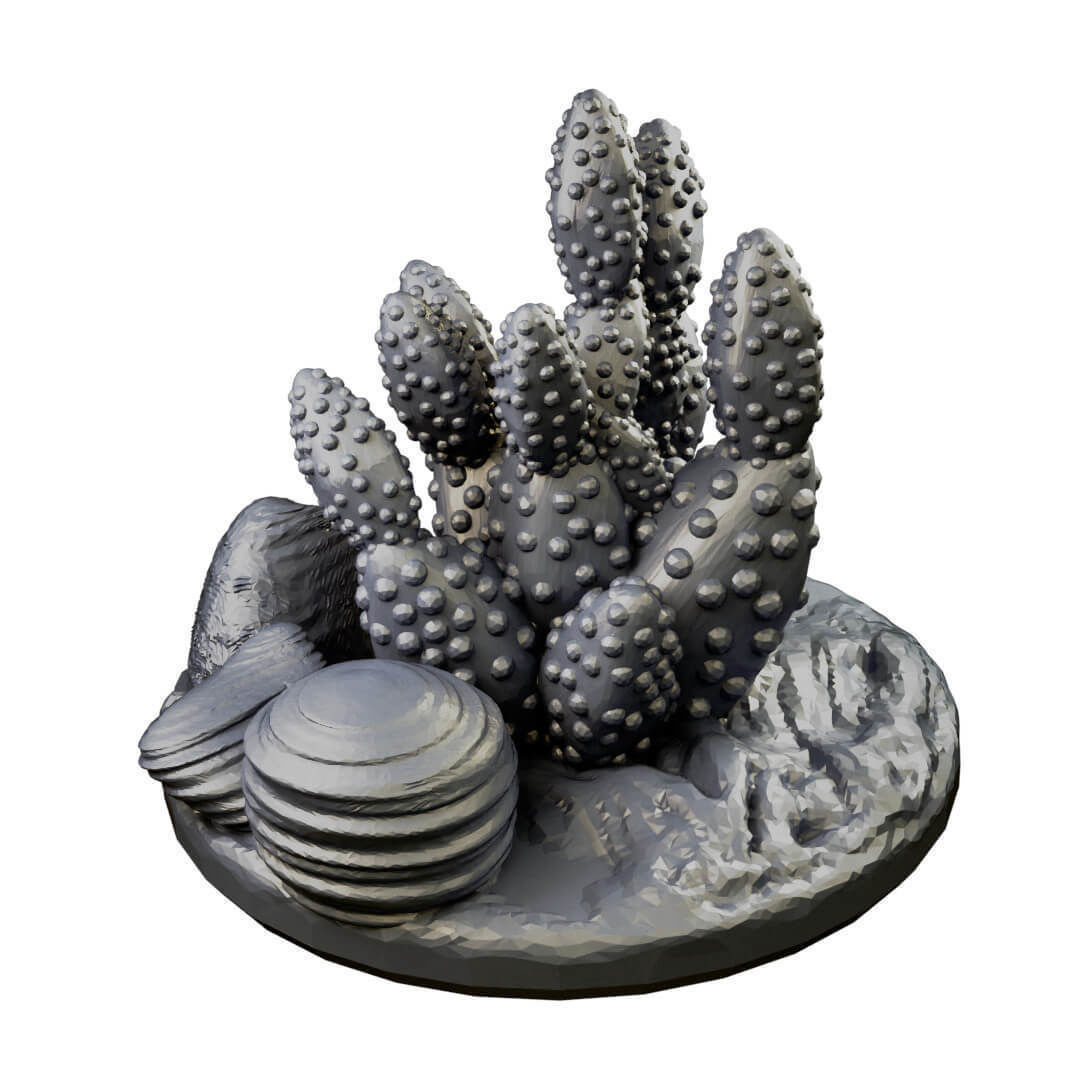 Desert cactus and terrain set for tabletop games 3D Printing 3D print model_5