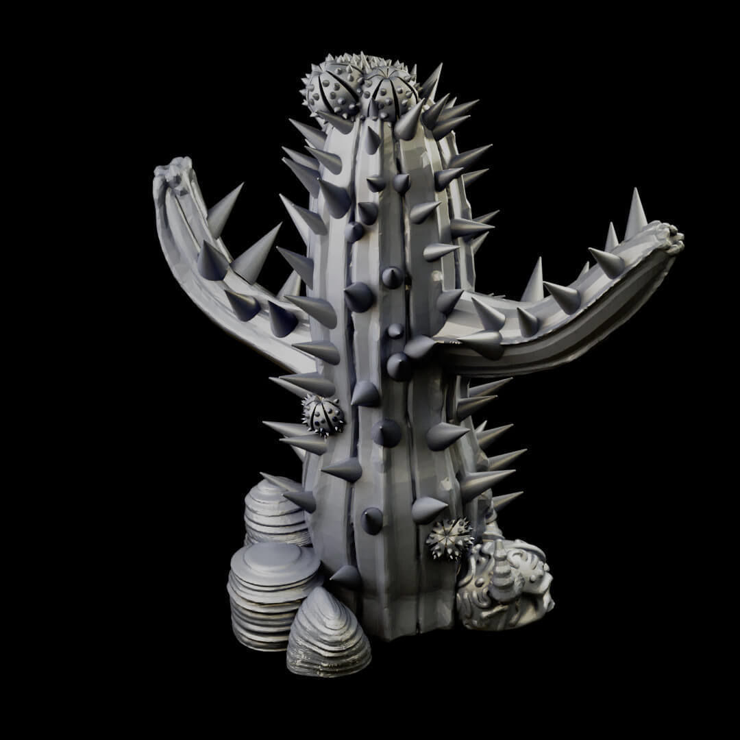 Desert cactus and terrain set for tabletop games 3D Printing 3D print model_9