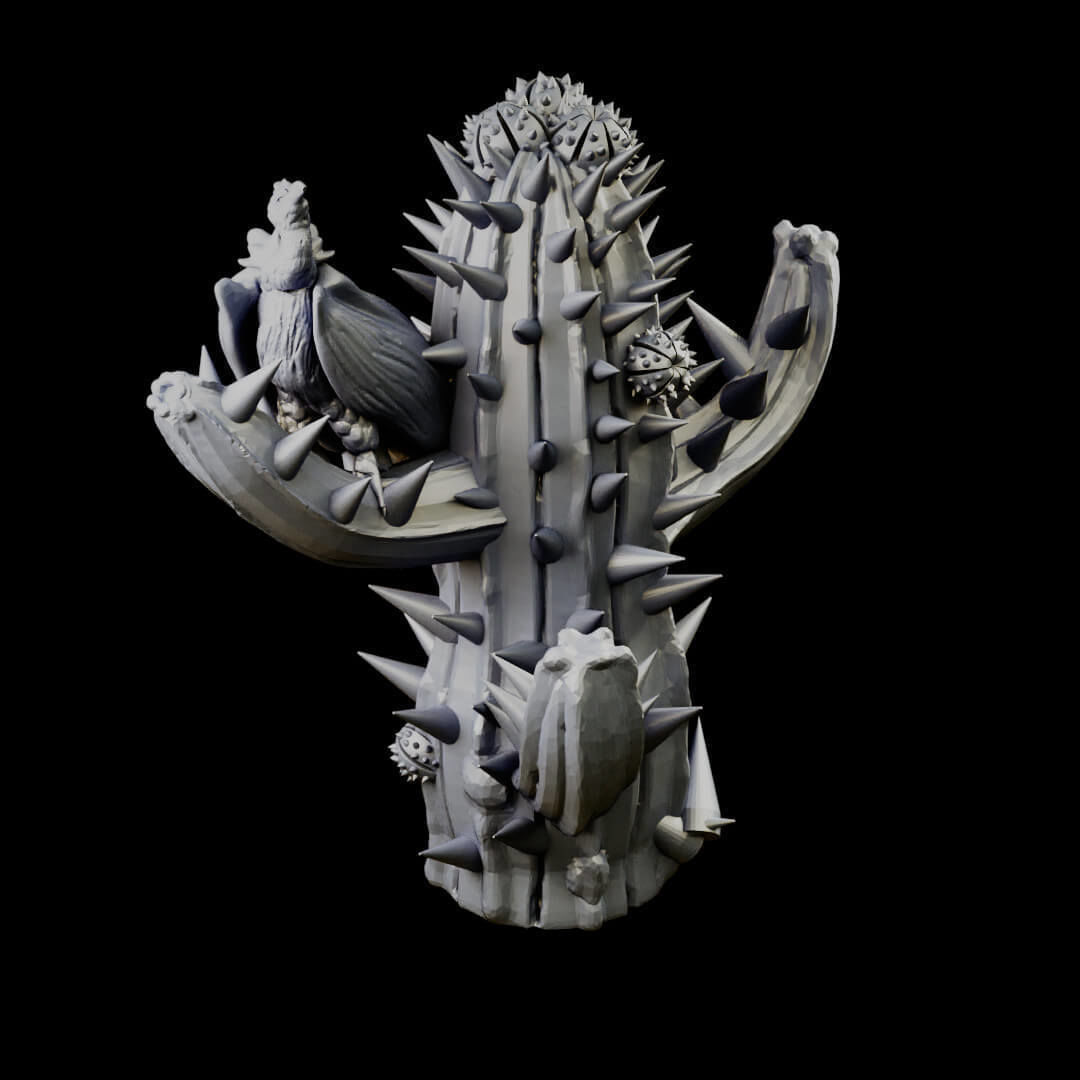Desert cactus and terrain set for tabletop games 3D Printing 3D print model_20