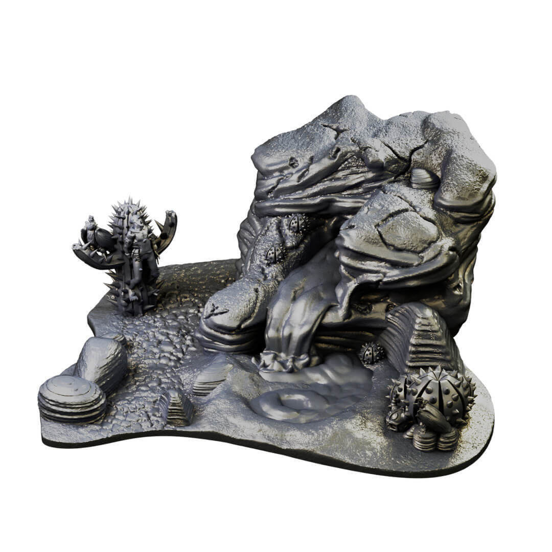 Desert cactus and terrain set for tabletop games 3D Printing 3D print model_22