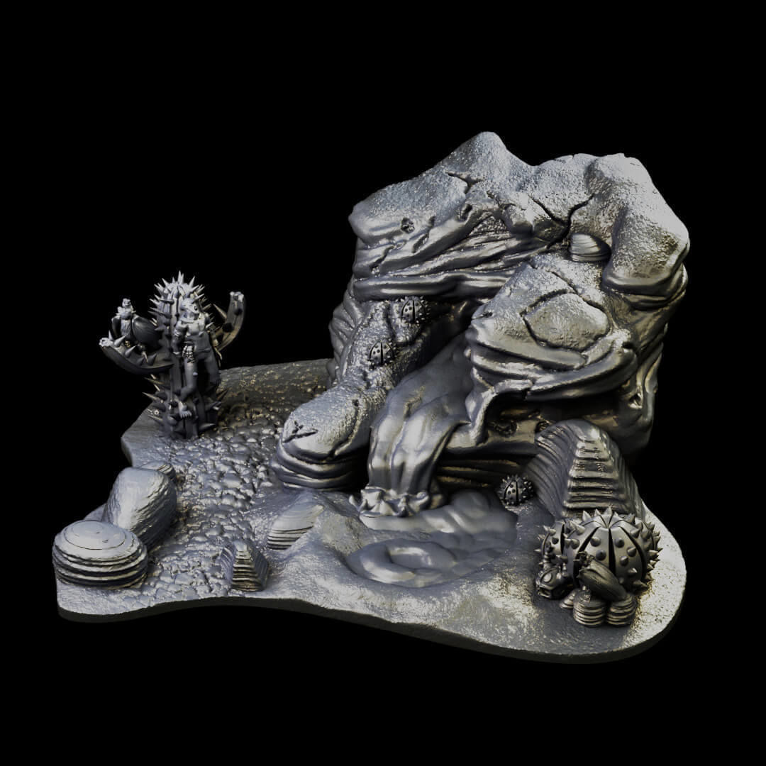 Desert cactus and terrain set for tabletop games 3D Printing 3D print model_24