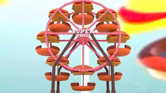 Ferris Wheel Low-poly 3D model