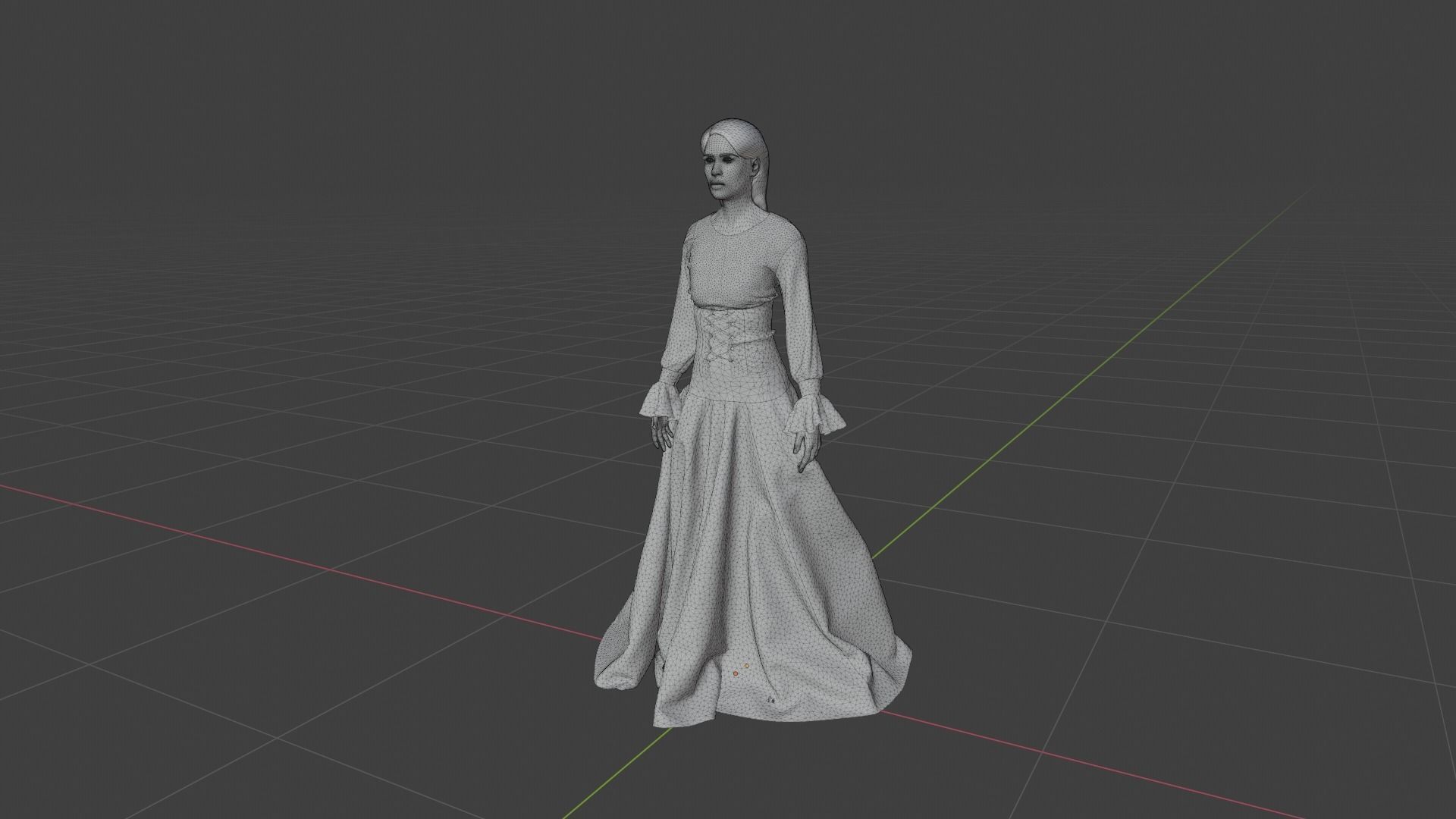 Woman wearing corset Low-poly 3D model_9