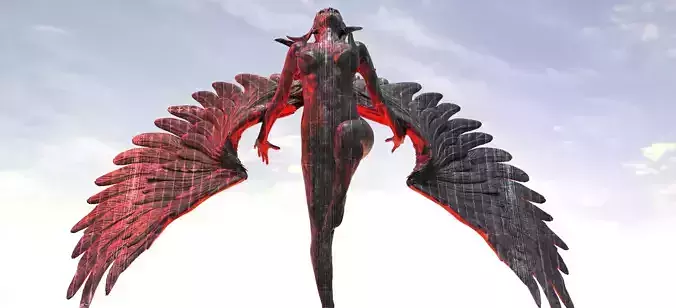 Dark Crescent Angel Statue