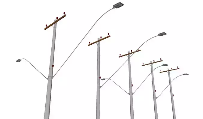 Concrete Lamp Post - Light Pole - Street Light - Group 14 3D model