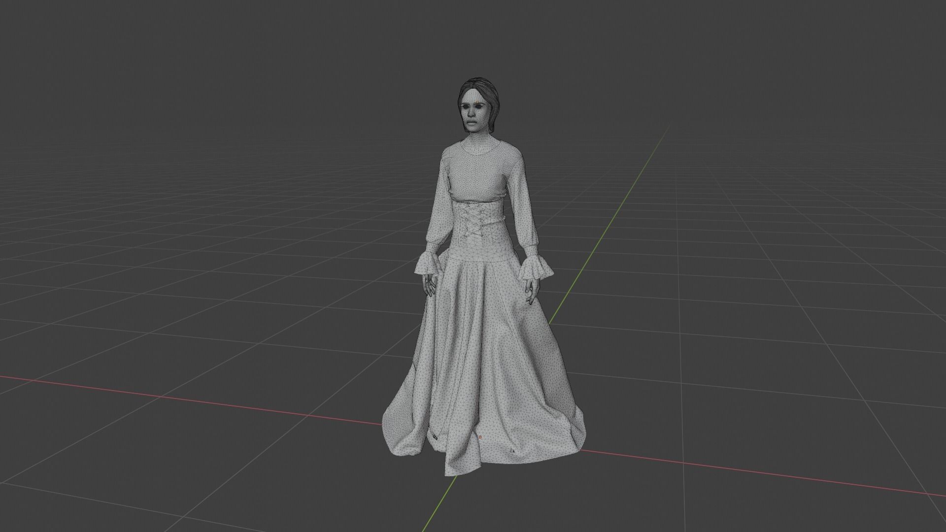 Woman wearing corset Low-poly 3D model_9