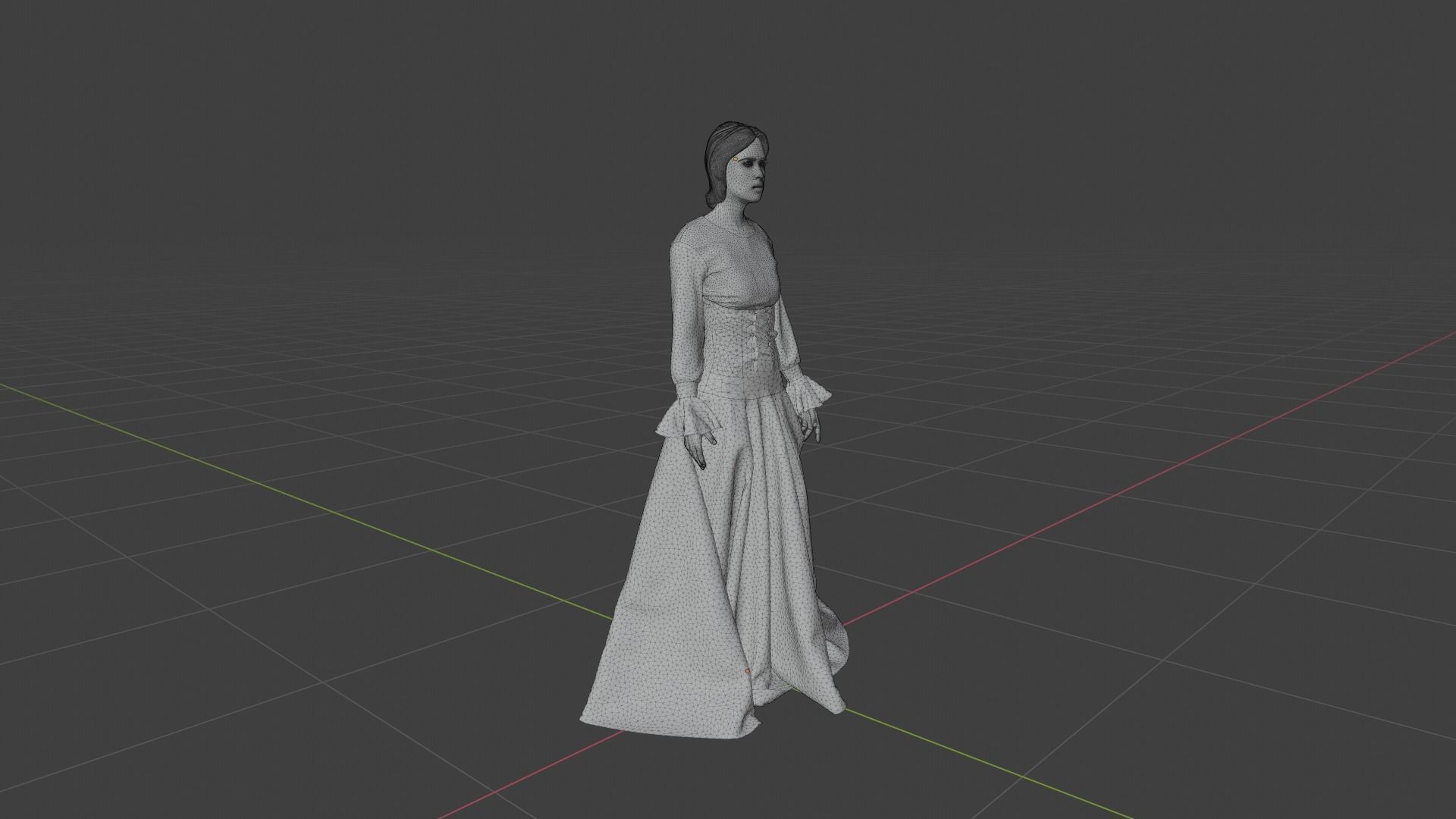 Woman wearing corset Low-poly 3D model_7