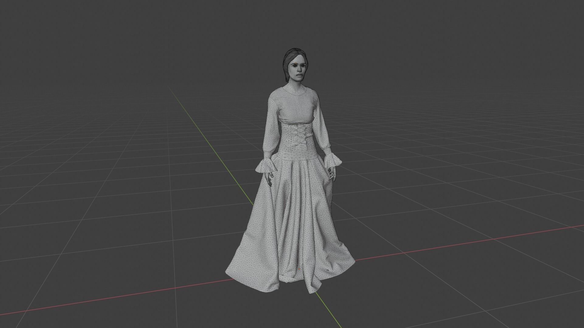 Woman wearing corset Low-poly 3D model_8