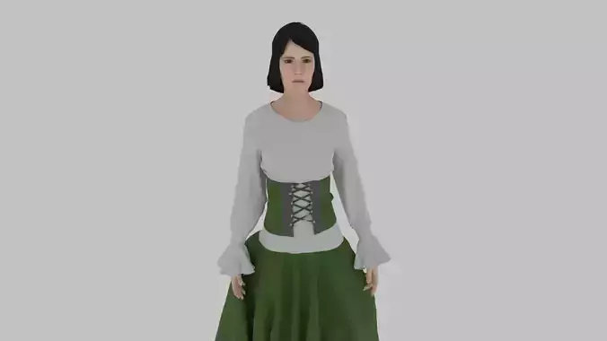 Woman wearing corset and skirt