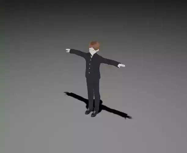 Anime Man Character - Maid Style Low-poly 3D model